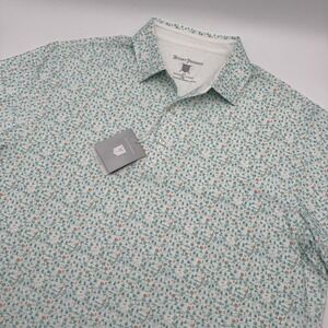 Hickey Freeman Golf Polo Shirt Mens L Performance S/S Stretch Logo Cactus NWT